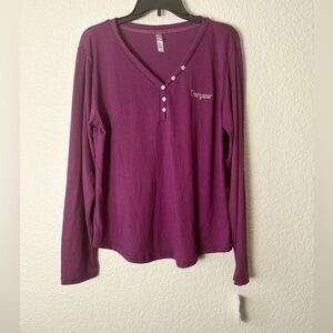 NWT Pj Couture Purple Long Sleeve Top